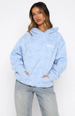 Vol. 1 Oversized Printed Hoodie Blue Bow