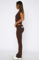 From The Archives Gigi Fold Over Flare Pants Chocolate
