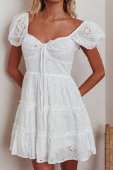 Home Sweet Home Eyelet Mini Dress White