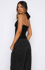 Hot Girl Halter Bustier Black