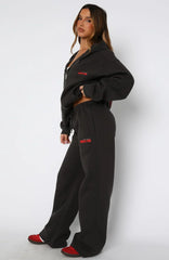 Best You've Ever Had Wide Leg Sweatpants Charcoal