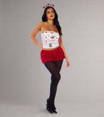 Queen Of Hearts Satin Corset Top