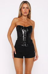 Two Of Us Strapless Bustier Black