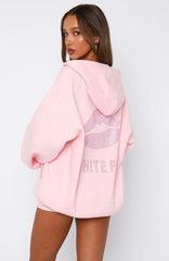 Celebrating Love Zip Front Hoodie Pink