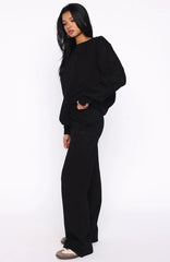 Stay Lifted Wide Leg Sweatpants Black