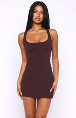 Can't Control It Mini Dress Chocolate