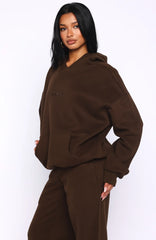 Come A Long Way Oversized Hoodie Chocolate