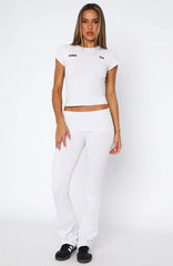 From The Archives Gigi Fold Over Flare Pants Grey Marle