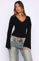 Nobody's Watching Long Sleeve Top Black