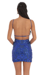 Sequin Bodycon Dress in Royal Blue
