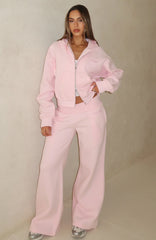Come A Long Way Wide Leg Sweatpants Pink