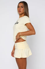 From The Archives Gigi Fold Over Mini Skirt Lemon