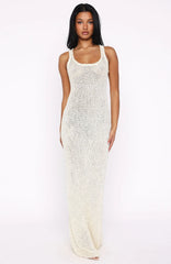 Trying To Forget Me Knit Maxi Dress Cream