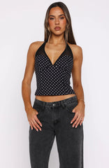 Just Your Type Bustier Black/White Polka Dot
