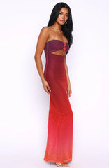 On Another Level Strapless Maxi Dress Sunset Mirage