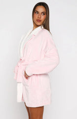 Dial Tone Fluffy Robe Baby Pink