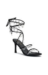 Rania Wrap Crystal Heels Black