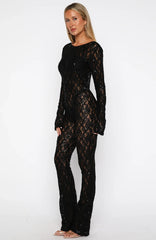Major Attitude Lace Jumpsuit Black