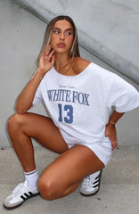 Everything In Time Off Shoulder Oversized Tee Grey Marle