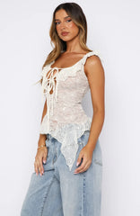 So Iconic Lace Top Off White