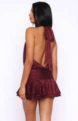 Captivate My Focus Mini Dress Wine