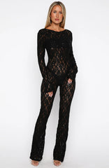 Major Attitude Lace Jumpsuit Black
