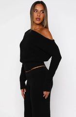 Please Be Mine Knit Sweater Black