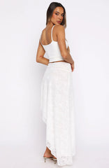 Dancing On My Own Lace Midi Skirt White
