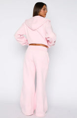 Come A Long Way Wide Leg Sweatpants Pink
