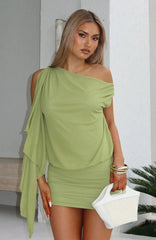 Sicilian Dreams Mini Dress Chartreuse