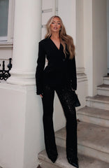 Moonlit Vows Beaded Pants Black