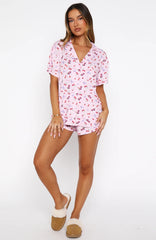 Dreamscape Printed Pyjama Set Pink Berries