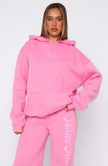 The Good Life Back Graphic Oversized Hoodie Pink