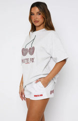 Made With Love Oversized Tee Grey Marle