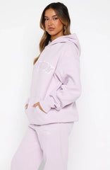 Vol. 1 Front Graphic Oversized Hoodie Lilac