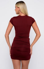 Touch The Stars Mini Dress Burgundy