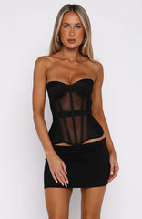 Call Me Your Baby Strapless Bustier Black