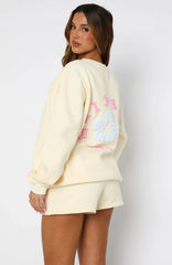 Keep Blooming Oversized Sweater Lemon