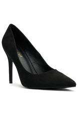 Alara Heels Black Faux Suede