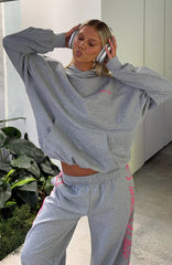 Lucky Thirteen Shaya Oversized Hoodie Dark Grey Marle