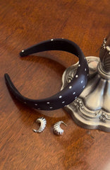 Brantley Headband Black Polka Dot