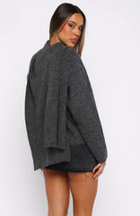 Luxe Layers Knit Sweater Charcoal
