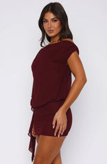 Sicilian Dreams Mini Dress Wine