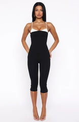 Come Back For Me Capri Jumpsuit Black