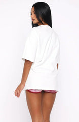 Little By Little Oversized Tee White