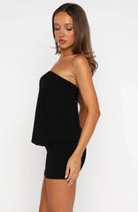Chasing A Dream Strapless Mini Dress Black