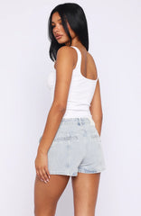 Whispers Of Us Denim Shorts Glacier Blue