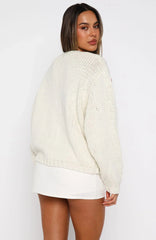 Candy Cane Crush Knit Sweater Cream