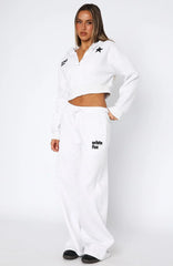 From The Archives Charli Wide Leg Sweatpants Grey Marle