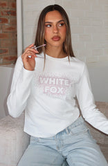 Let's Get Going Relaxed Long Sleeve Baby Tee White